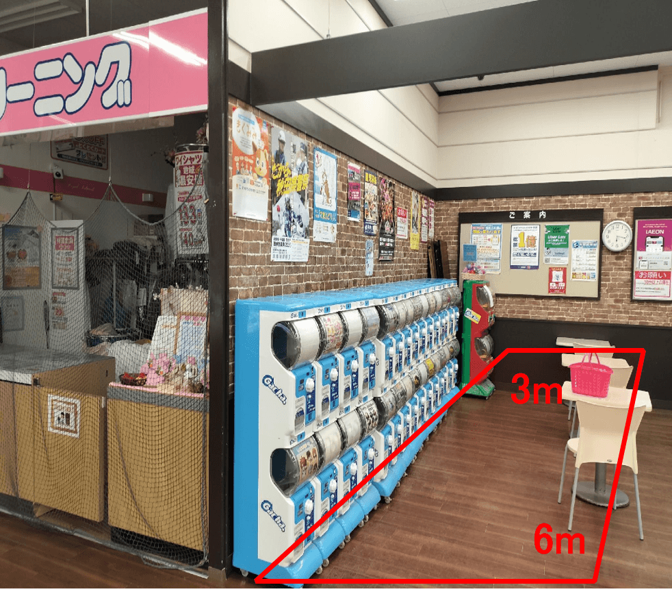 イートインスペースの1部 販促プロモーションや物販に最適なスーパー店内催事イベントスペース