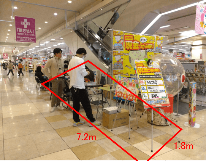 店舗南口エスカ脇特設会場 販促プロモーションや物販に最適なスーパー店内催事イベントスペース