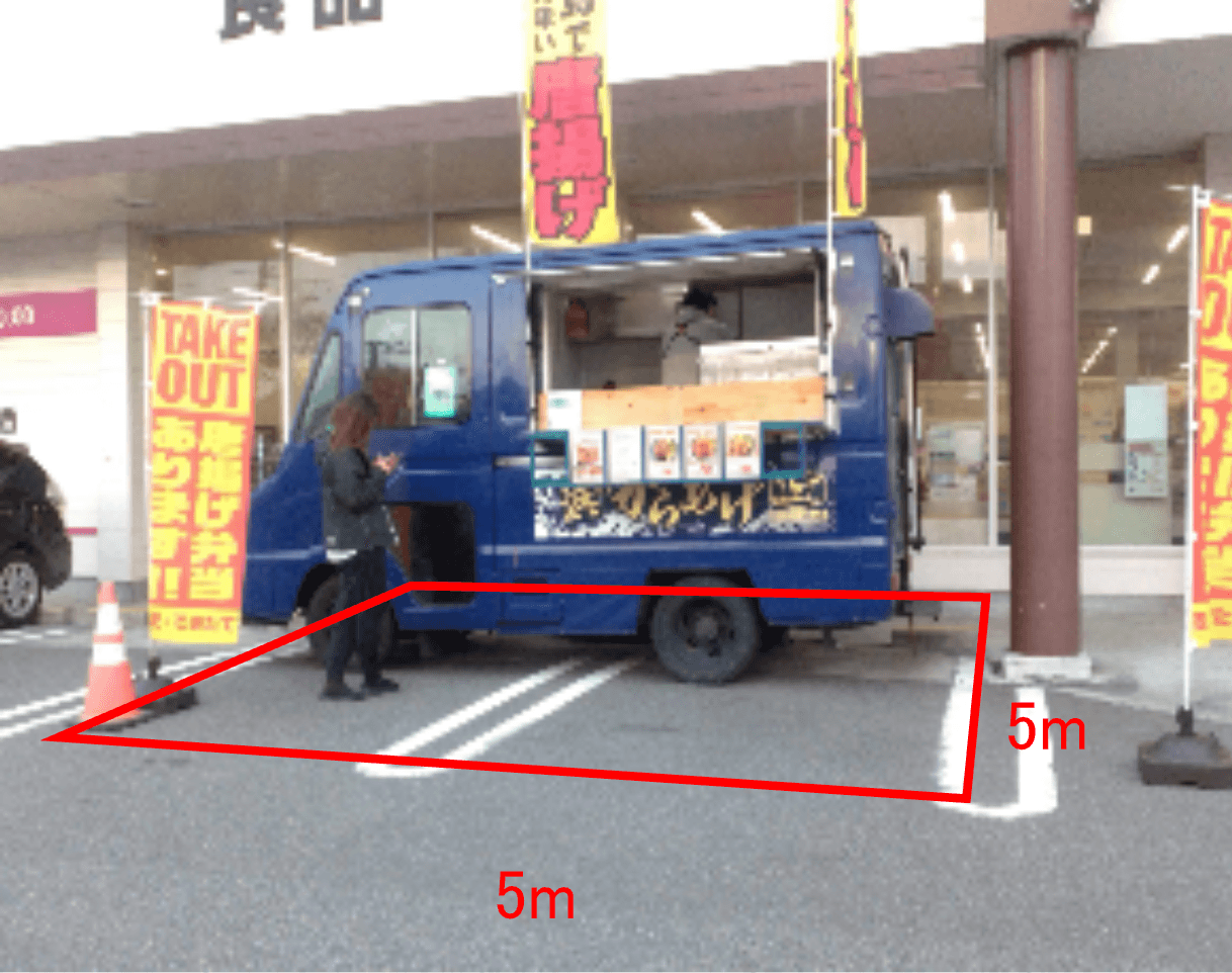店舗外入口脇キッチンカースペース キッチンカー出店に最適なスーパー店外催事イベントスペース