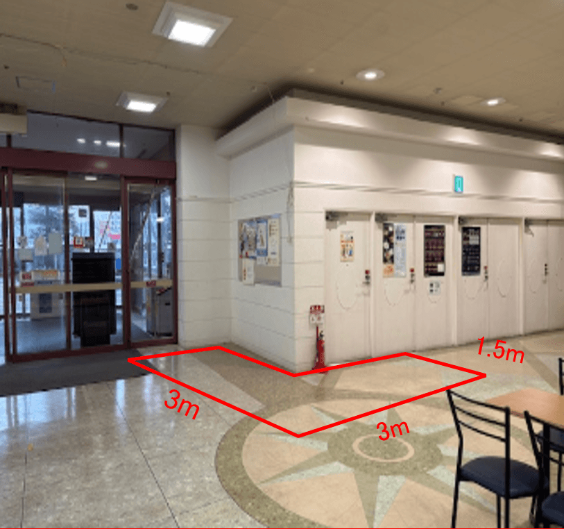 1F正面入口 販促プロモーションや物販に最適なスーパー店内催事イベントスペース