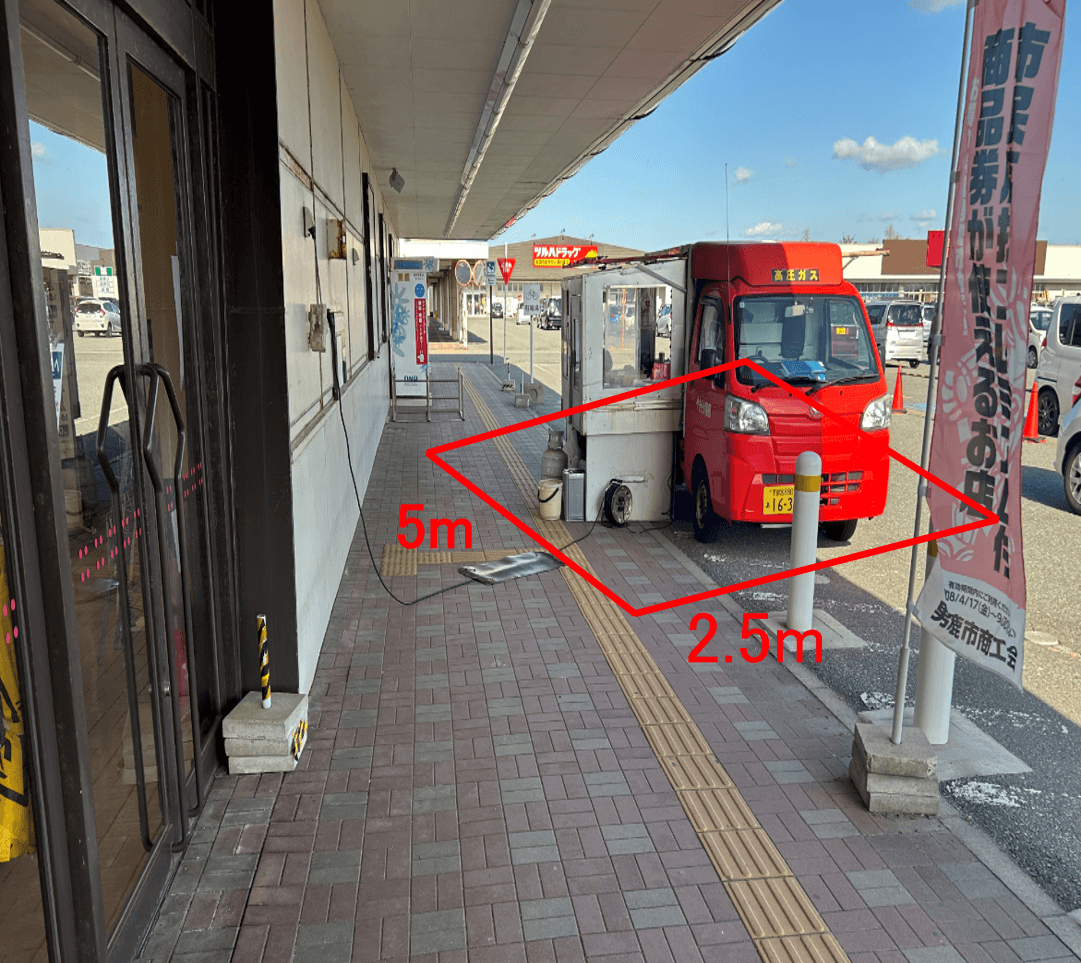 店舗軒下 販促プロモーションやキッチンカー出店に最適なスーパー店外催事イベントスペース
