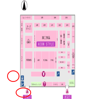 第2駐車場側出入口催事場 販促プロモーションや物販に最適なスーパー店外催事イベントスペースの図面・フロアマップ