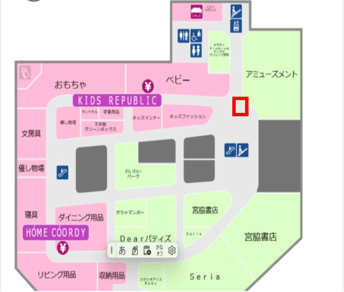3F中央エスカレーター前 販促プロモーションに最適なスーパー店内催事イベントスペースの図面・フロアマップ