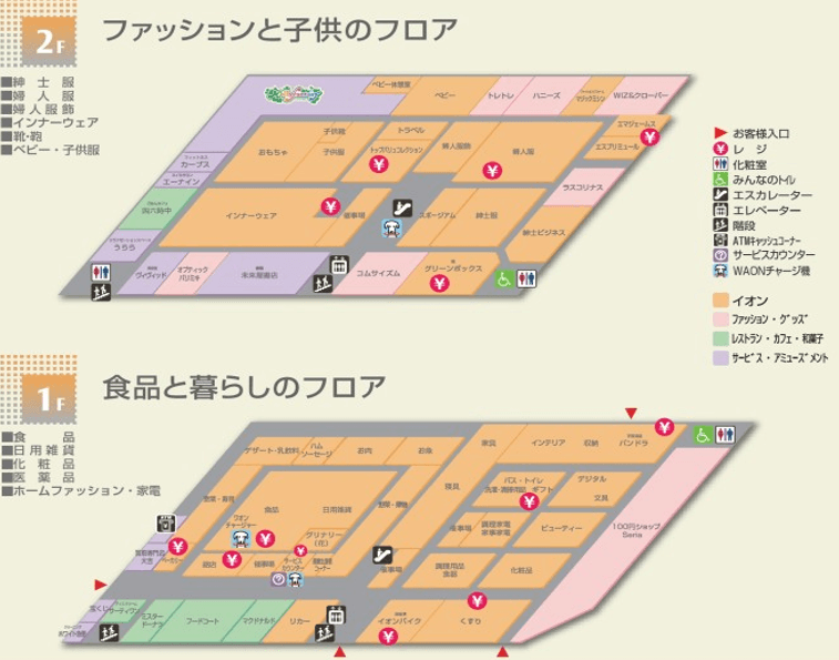 フードコート前 販促プロモーションや物販に最適なスーパー店内催事イベントスペースの図面・フロアマップ