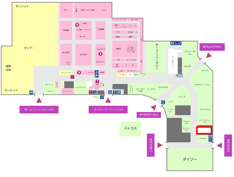 モリタ横 販促プロモーションや物販に最適なスーパー店内催事イベントスペースの図面・フロアマップ