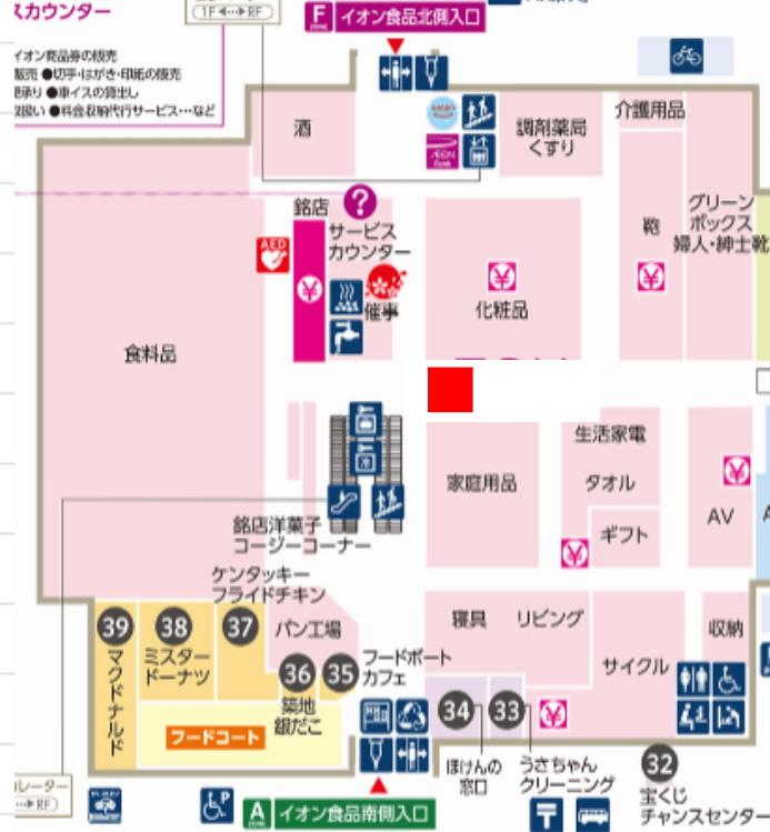 中央通路1 販促プロモーションに最適なスーパー店内催事イベントスペースの図面・フロアマップ